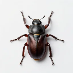 top view photorealistic bug, white background