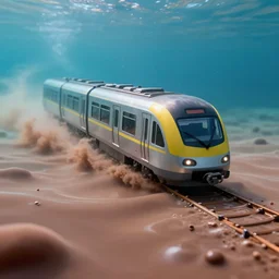 underwater train on chocolate milk, high quality, artstation, by greg rutkowski, sharp, detailed