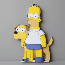 A cardboard cutout of Homer Simpson as a dog