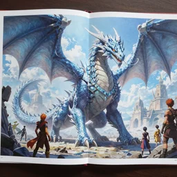 Frost Dragon, Monster Hunter Illustrations art book, giant, Moebius, Greg Rutkowski, Zabrocki, Karlkka, Jayison Devadas, Phuoc Quan, trending on Artstation, 8K, ultra wide angle, zenith view, pincushion lens effect.