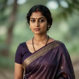 a portrait of a lady wearing a saree, by annie leibovitz, 5 0 mm f 1. 2, bokeh
