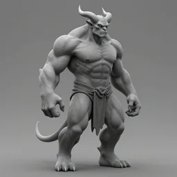 full body, grayscale, 3/4 view, muscled balrog demon, heroic pose, arms to side, horns, hoofs, claws, long tail with horns, covered by flames, tattoo, stylized, tarot, Gustave Dore, white on black