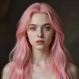 portrait of elven girl with pink hair, gaston bussiere, j. c. leyendecker, craig mullins