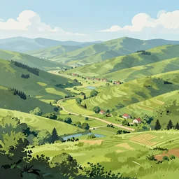 a beautiful landscape, 7 point perspective, digital art