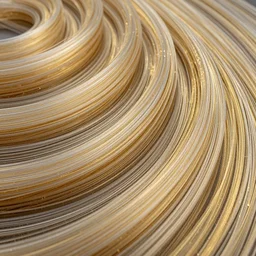 millions of thin threads of translucent gold and silver fabric unravel, twist, and whirl confusingly across a dark night sky, unreal engine