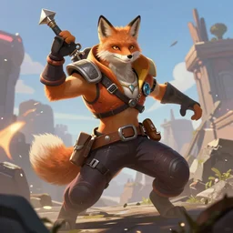 fox mccloud as an apex legends character digital illustration portrait design by, mark brooks and brad kunkle detailed, gorgeous lighting, wide angle action dynamic portrait