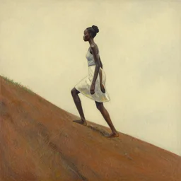 ! dream a lady walking up a hill, by ben enwonwu, drawing