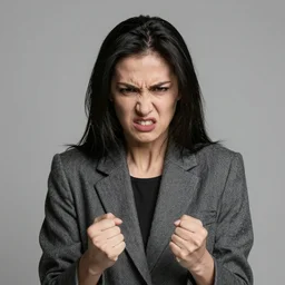 fully clothed woman angry