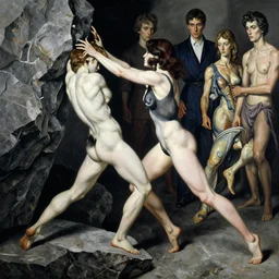 highly detailed photography of a strong women fighting with rocks, sharp focus, dramatic scene, aesthetic, dynamic lighting, elegant, harmony, masterpiece, by jenny saville, by ben aronson, by james jean, by roberto ferri, by jeremy mann, by lucian freud, by kent williams, high quality
