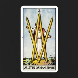 four of wands tarot card by austin osman spare