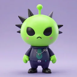 alien, kawaii, punk, spunky, stylized, toy photography, 4 k