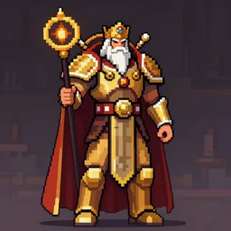 Emperor of mankind in pixel art style super quality style