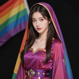 the portrait of neutral good rainbow colorful female cleric bard as absurdly beautiful, gorgeous, elegant, young gravure idol, an ultrafine hyperdetailed illustration by kim jung gi, irakli nadar, intricate linework, detailed symmetrical faces, sharp focus, bright colors, octopath traveler, unreal engine 5 highly rendered, global illumination, radiant light, detailed and intricate