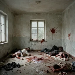 this is the room, the start of it all, no portrait so fine, only sheets on the wall, i've seen the nights, filled with bloodsport and pain, and the bodies obtained, the bodies obtained surrealism 4 k hyperdetailed