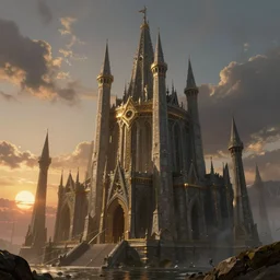 Minas Tirith during the second age at sunset by Alan Lee, intricate, highly detailed, digital painting, artstation, concept art, smooth, sharp focus, illustration, vfx