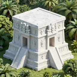 A hypercube atop a Mayan temple in the middle of the jungle