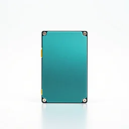turquoise solid state drive, commercial catalog photo, isolated on a pure white background, centered, entire object in frame, sharp focus, soft studio lighting