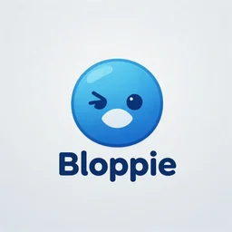 futuristic clean logo for a company named Bloppie