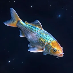 koi fish swimming in space, starry background realistic detailed digital art by maxwell boas jessica rossier christian dimitrov anton fadeev trending on artstation cgsociety rendered in unreal engine 4 k hq