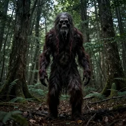 creepy found footage of a monster in the woods