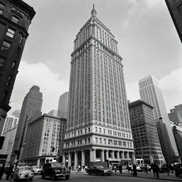 low angle view of New York City in 1935