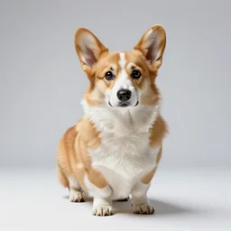 crystal corgi, studio photography, full body, isolated on a pure white background, centered, entire subject in frame, sharp focus, soft studio lighting