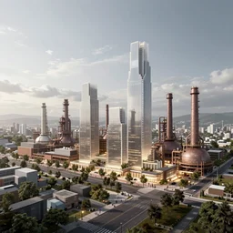 a beautiful hyperdetailed rendering of nature mine industrial architecture city by moshe safdie, tron lightpaint tundra, archdaily, wallpaper, highly detailed, trending on artstation.