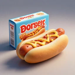 hot dog cereal box, high detailed, high resolution, cinematic lighting