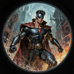 An epic fantastic realism comic book style painting of a Magneto, fisheye lens, unreal 5, DAZ, hyperrealistic, octane render, dynamic lighting