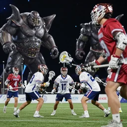 photo of the lacrosse team, playing intergalactic championship, in space, versus chitauri, highly detailed, 8k, intricate, sony a7r iv 55mm, award winning.