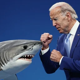 joe biden fist fighting a shark franklin booth