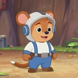 Gadget Hackwrench mouse character in a flight mechanic costume from Chip 'n Dale: Rescue Rangers by Walt Disney Television Animation