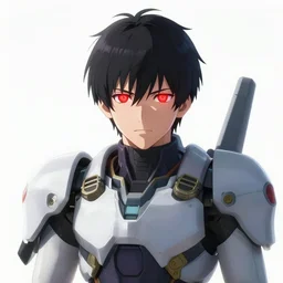 A realistic anime portrait of a man in a Mech suit with glowing red eyes, digital painting, by Stanley Artgerm Lau, Sakimichan, WLOP and Rossdraws, digtial painting, trending on ArtStation, SFW version