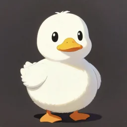 gouache painting of wholesome animation key shot cute adorable tiny fat white duck portrait, sanrio character, plain background, studio ghibli, pixar, disney animation, sharp, rendered in gouache painting, anime key art by makoto shinkai, greg rutkowski, dramatic, animal crossing character