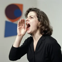 A photo of a beautiful woman shouting by Alexander Rodchenko