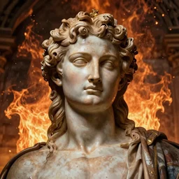 a renaissance themed artwork, close - up of lucifer's face, imposingly standing tall, invincible over the inferno, from dante's inferno divine comedy, in the style of michelangelo, trending artstation, concept art, photoshopped, 4 k high resolution, great attention to detail, award - winning art, ground - breaking, masterpiece, socialist realism
