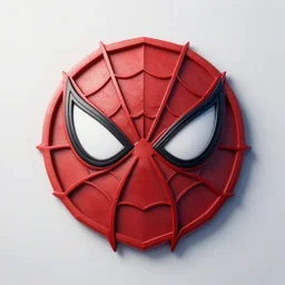 spiderman logo in 3d highly detailed, good lighting