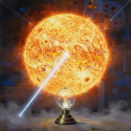 portrait, oil painting, metanarrative, a light one billion times brighter than the surface of the sun, ordinary lamp, dazzling laser, good fog liquid, intricate digital art, artgem, trending artstation, concept art, masterpiece, epic, majestic, award - winning, awe - inspiring, breath - taking, ground - breaking, exquisite