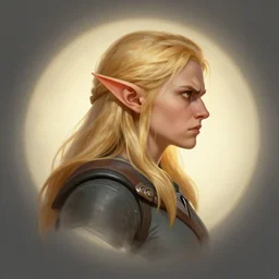 side profile centered painted portrait, blonde elf ranger, anger, d & d, gloomhaven, matte painting concept art, art nouveau, beautifully backlit, swirly vibrant color lines, fantastically gaudy, aesthetic octane render, 8 k hd resolution, by ilya kuvshinov and cushart krentz and gilleard james