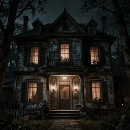 a poltergeist inside a creepy haunted house in the style of terese nielsen
