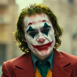 jim carrey as the joker, color grading, camcorder effect, close - up, warm color palette, colorful, technicolor, 3 d, sunlight, mist, ray tracing reflections, post - production, by weta digital, by weta fx, by wlop