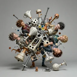 image of random arts, weird, chaos, art, realism,dream