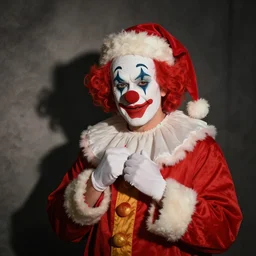 santa as a clown