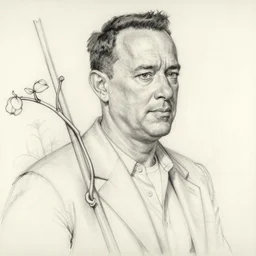 linework construction lines preliminary vine charcoal underdrawing of tom hanks, by george bridgman