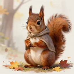 cute autumnal squirrel god, d & d, fantasy, portrait, highly detailed, digital painting, trending on artstation, concept art, sharp focus, illustration, art by artgerm and greg rutkowski and magali villeneuve
