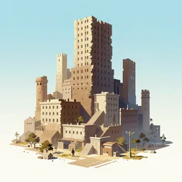 lost city by kaethe butcher, dynamic lighting, gradient light blue, brown, blonde cream and white color scheme, grunge aesthetic