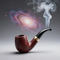 Smoking pipe the smoke is made of the cosmos , wide angle shot, diffuse lighting, fantasy, intricate, elegant, highly detailed, lifelike, photorealistic, digital painting, illustration, concept art, smooth, sharp focus, A24!film cinematography, unreal engine, cinematic, hyper realism, high detail, octane render, 8k