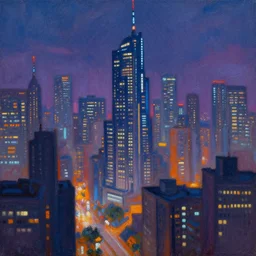 a beautiful painting of a cyberpunk city