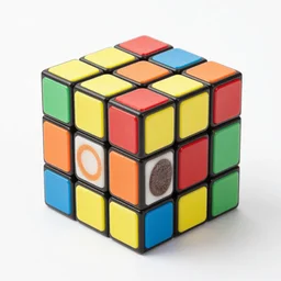 unsolved rubik's cube made of various types of candy,