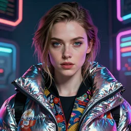 detailed portrait of lena headey as a neon operator girl, cyberpunk futuristic, neon, reflective puffy coat, decorated with traditional japanese by ismail inceoglu dragan bibin hans thoma greg rutkowski alexandros pyromallis nekro rene margitte, illustrated, perfect face, fine details, realistic shaded, fine - face, pretty face